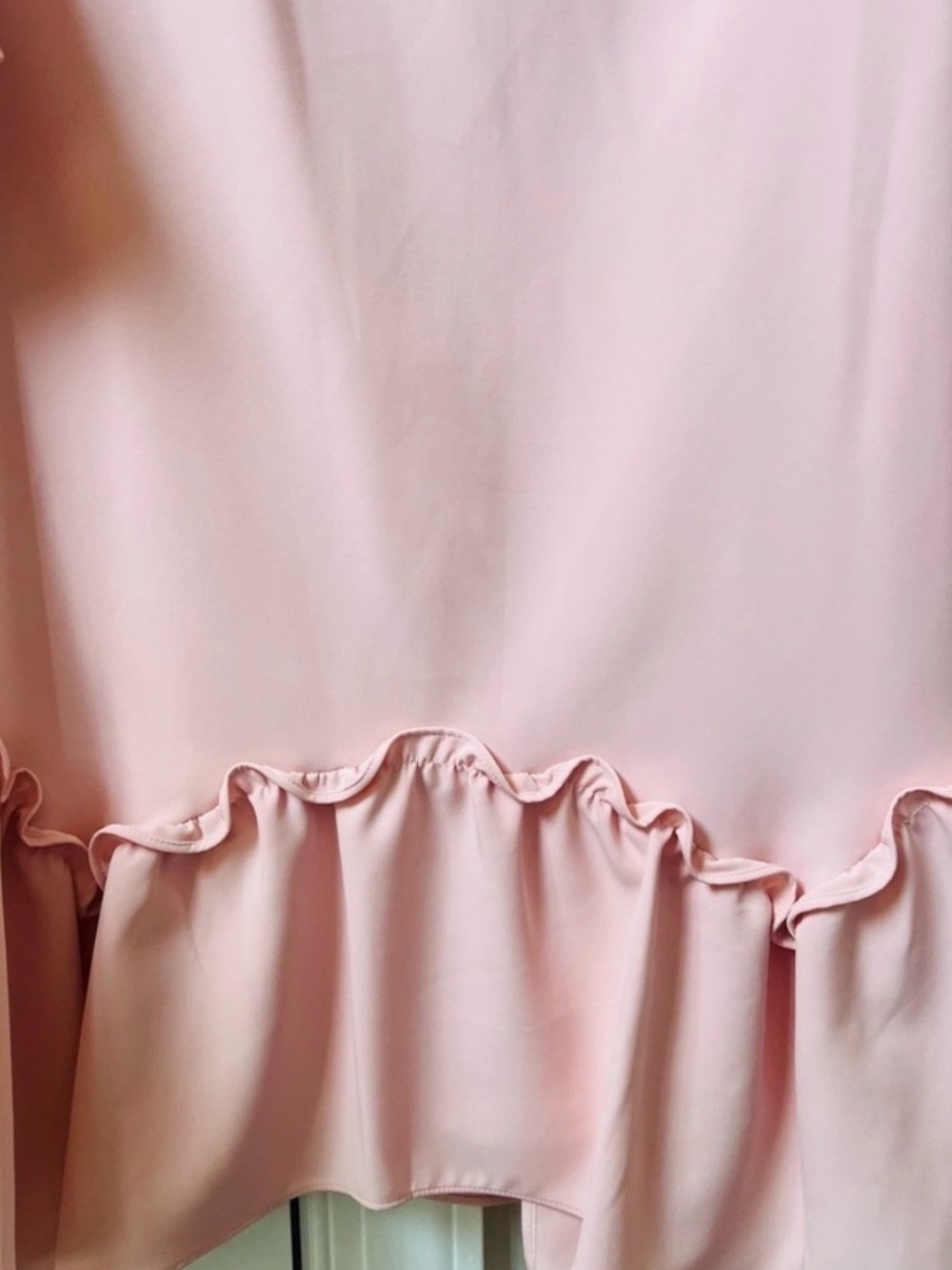 πππNWT Eliza J sz8 Elegant Bright Blush Peach Pink Fluted Sleeve Ruffles Dress - Picture 6 of 8